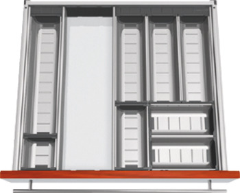 Sistema organizador, Blum Orga-Line, Tandembox, para cubiertos, altura del sistema M, altura del lateral de cajón 83 mm