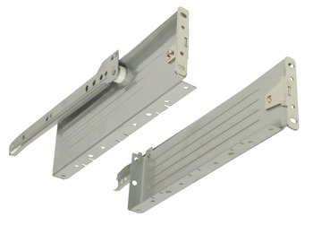 Sistema de guías para laterales de cajón de pared sencilla, Häfele Matrix Box single A25, extracción parcial, altura 118 mm, blanco, RAL 9010