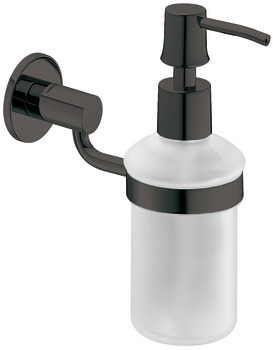 Dispensador de jabón con soporte, con cristal satinado, redondo