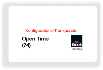 Llave-tarjeta de configuración, Open Time 74, Dialock