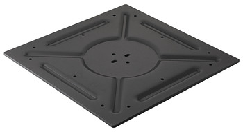 Placa base, redondo o cuadrado, con placa de fijación, para diámetro de tablero de la mesa hasta 900 mm