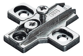 Placa de montaje en cruz, Häfele Duomatic A, fundición de zinc, con tornillos para aglomerado