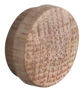 Tapa embellecedora, madera maciza natural, para taladro ciego Ø 15 mm