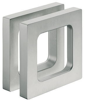 Tiradores en forma de concha para puerta corredera, aluminio, por ambos lados, cuadrado, para puertas de cristal