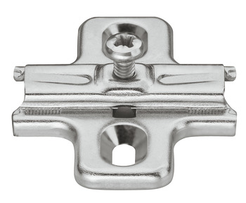 Placa de montaje en cruz, Häfele Duomatic A, acero, con tornillos para aglomerado, distancia de cantos 37 mm