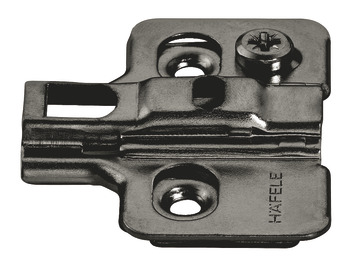 Placa de montaje en cruz, Häfele Metalla 310 SM, con técnica de montaje rápido, regulación de la altura ±2 mm mediante excéntrica, para atornillar con tornillos para tablero aglomerado