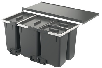 Sistema de separación de basura Häfele, cubo de basura con cuatro compartimentos, Häfele