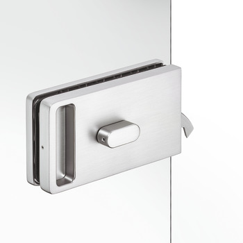 Cerradura con palanca circular, Baño/WC, para puertas correderas de cristal