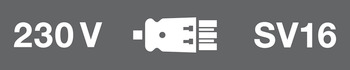 Cable de alimentación con pulsador universal, SV16, con conector insertable y conector Schuko