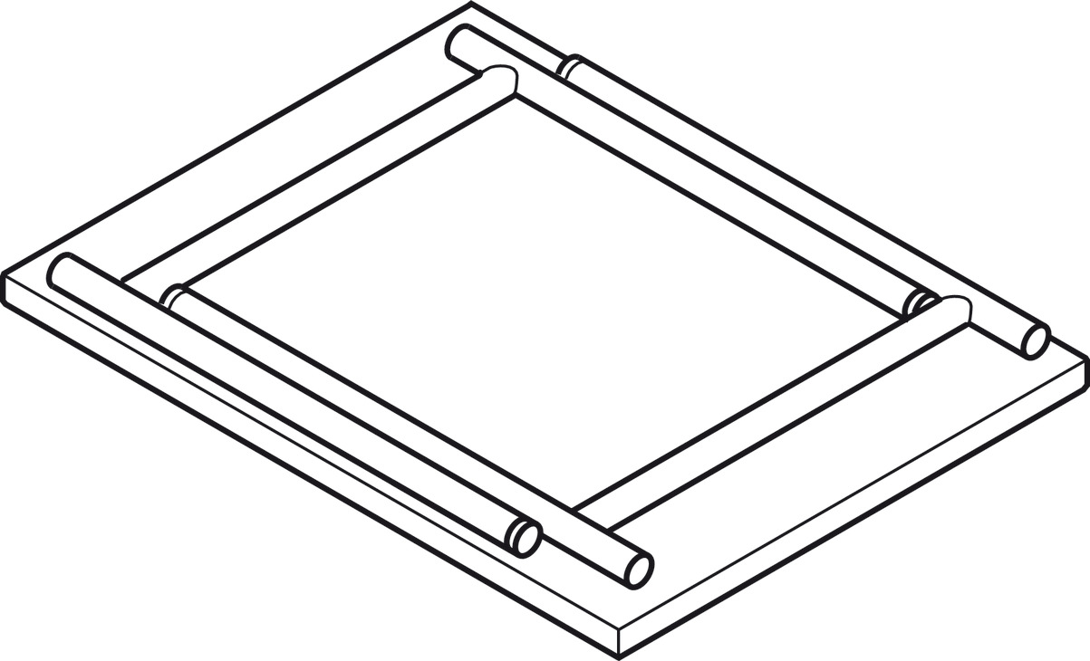 Herraje plegable Häfele para tablero de incrustación para mesas de bastidor  con caja de bastidor cerrada